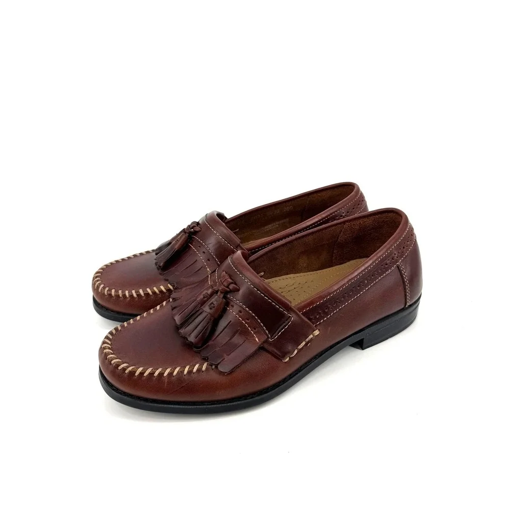 GH Bass Weejuns Michael Mens 8 Burgundy Leather Kiltie Tassel Loafers Shoes